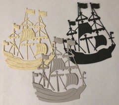 PIRATE SHIP Die-Cuts(9pc)Oceans•Jolly Rodgers•Sail•Pirates•Helm•Anchor •Sea•Wind