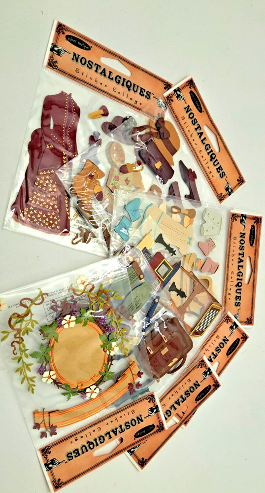 Victorian Designed Raised Stickers Bundle of 7 different Clothing Accessories