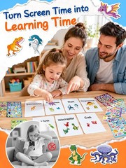 Stickers for Kids, 1800+ PCS 64 Sheets Dinosaur Ocean Animal Stickers, Waterp…