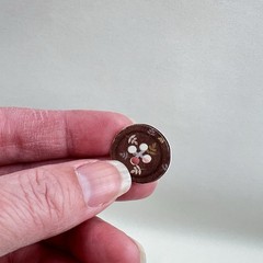 Vintage Style Button Cardstock Stickers Brown Scrapbooking Junk Journal Collage
