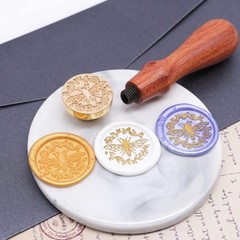 SWANGSA Bee with Wreath Wax Seal Stamp, Vintage Brass Head Sealing Stamp, Gre…