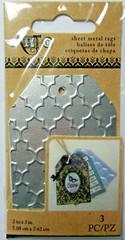 Set of 3 textured Sheet Metal Tags 2 x 3 Inches Momenta NIP