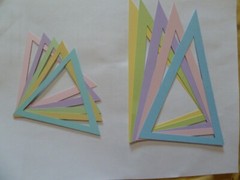 Triangle Scrapbooking frames 2 sizes in 1 set. 4×6, 4×4 set of 5 in pastel color