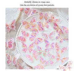 Butterfly Stickers Pack 20 Pcs Laser Glisten Creativity Decorative Collage Hand