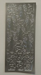 Gold Label Peel Offs DAFFODILS & RABBITS Silver Stickers 1 Sheet SPRING