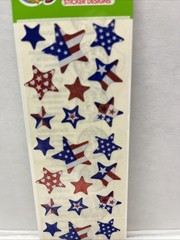 Sandylion FLAG STARS Stickers PRISMATIC USA RED WHITE & BLUE NEW Patriotic