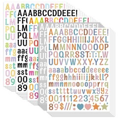0.5 Inch Number Letter Stickers, 30 Sheets Vinyl Decals, DIY Labels, Multicolor