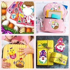 36 PCS Make a Face Stickers for Kids Make Your Own Stickers with Easter Chick…