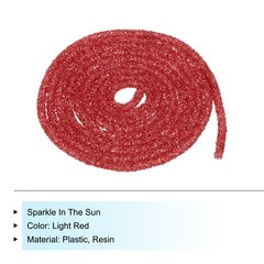 2.5 Yard 7mm Glitter Sequins Rope Sequins Rhinestone Cord Clear Red