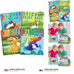 90shine 4PCS Sticker Books for Kids Ages 4-8 Includes Underwater Pet Dinosaur…