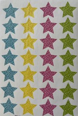 POLKA-DOT STAR Stickers(28pc) Greenbrier Dots•Blue•Yellow•Pink •Green•Shapes