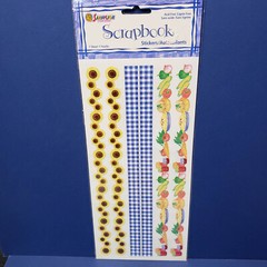SANDYLION Scrapbook Stickers SUNFLOWERS FOOD TABLECLOTH Borders PSCB12 from 2003