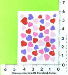 Vintage Hallmark Hearts Sticker Sheet Red Pink & Purple