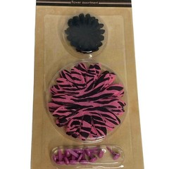 Lot of 5 Spare Parts FLOWER ASSORTMENT Pink Zebra Leopard Brads by Paper Studio
