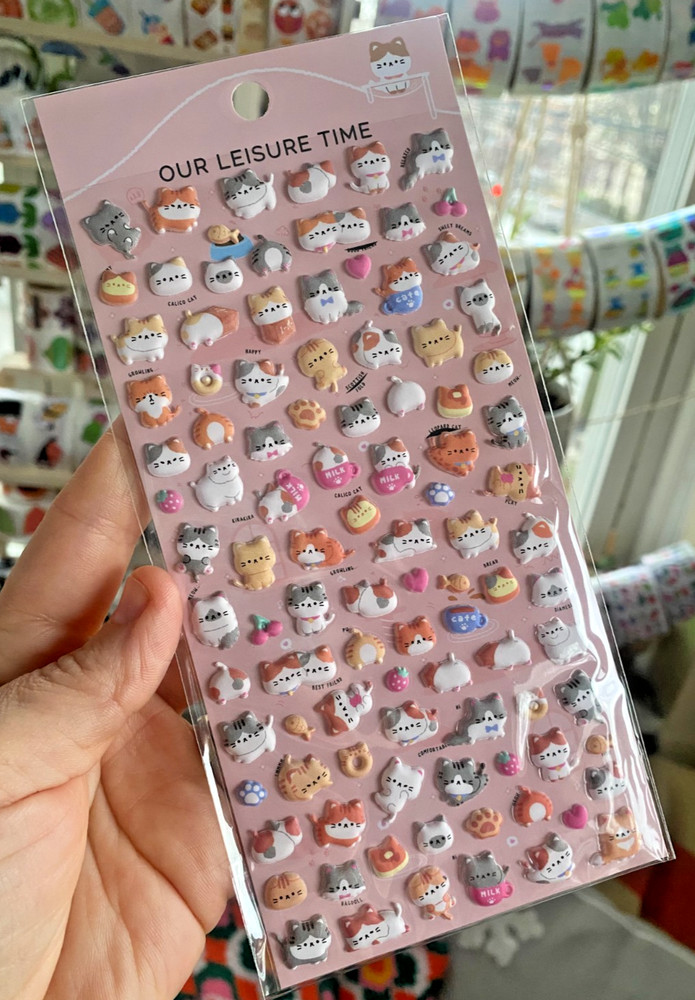NIP Adorable Teeny Tiny Kawaii Puffy Animal and Food Stickers: You Choose!