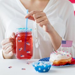 1200Pcs Patriotic July 4Th Mini Stickers Holographic American Flag Self Adhesive