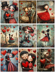 Whimsey Of Love Pg 2 Collage Sheet Supplies Scrapbooks Junk Journal Card Making