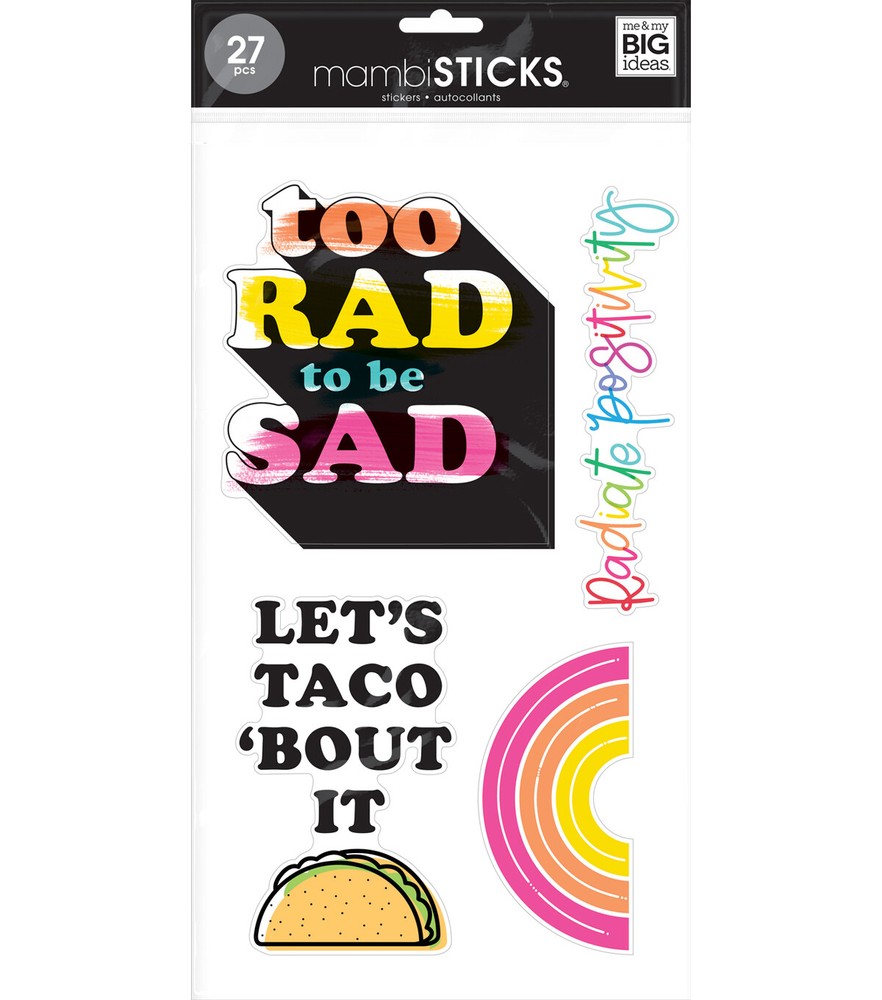 mambiSTICKS Large Sticker Sheets – RADIATE POSITIVITY – 27 pcs