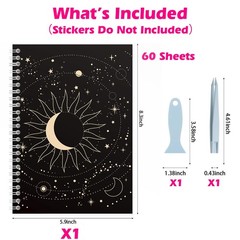 SUNEZLGO A5 Reusable Sticker Book 60 Sheets, Sticker Collecting Album Organiz…