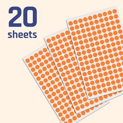 Dot Stickers Orange 3000 Round 3/8