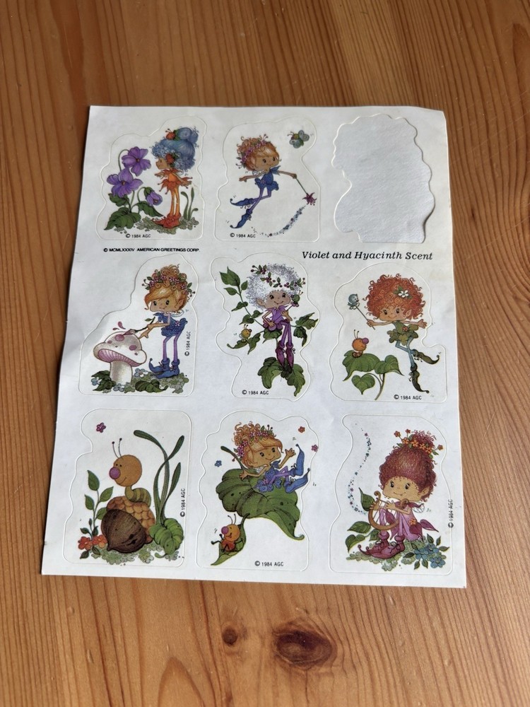 Vintage Herself The Elf Scratch N Sniff Violet And Hyacinth Scent Sticker Sheet
