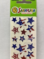 Sandylion FLAG STARS Stickers PRISMATIC USA RED WHITE & BLUE NEW Patriotic