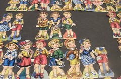LOT VINTAGE PZB PAUL B ZOECKE CHROMOLITHOGRAPH DIE CUT BOY & GIRL SCRAPS