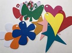 SHAPE TAG Die-Cuts(8pc)Christmas •Flower•Butterfly•Hearts•Stars•Gifts•Labeling