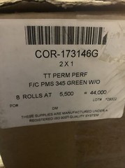 Case of 44,000 PMS 345 Labels- 8 Rolls of 5500 – 2”x1”