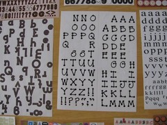 Alphabet Stickers Numbers and Punctuation 11 Partially Used Sheets
