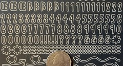BLACK ALPHABET Stickers(4-3/4”x7-3/4”)Upper-Case•Letter •Numbers•Card Making•