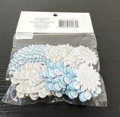 CreAtology Christmas Snowflakes Foam Stickers 50pcs White And Green W/ Glitter ￼