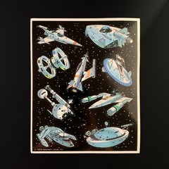 RARE SPACE Alien sci-fi planets cosmic galaxy HALLMARK VINTAGE sticker 1979