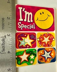 Vintage 16 Merit Stickers Bright emotion Smiley Happy Face Star Smile Faces vtg