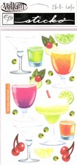 Vintage Sticko flat stickers MIXED DRINKS MARTINI theme 55579 FAST FREE ship!