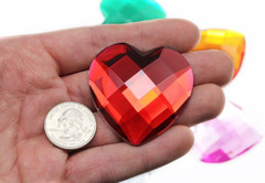 50Mm Red Ruby H103 Extra Large Self Adhesive Heart Jewels – 1 Piece