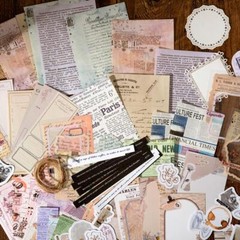 85 Vintage Stickers Mixed Material Paper Junk Journal Planner Scrapbook Crafts