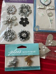 LOT OF BLUE & SILVER STICKERS & EMBELLISHMENTS – #362