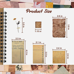 565 Pcs Vintage Scrapbook Paper Kit, Scrapbook Paper Supplies with Flowers Stick