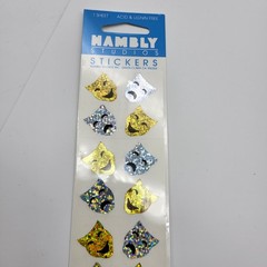 Vintage Holo Stickers Theater Comedy tragedy face mask 1 sheet