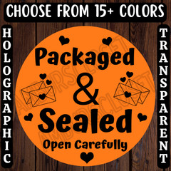 40 THANK YOU STICKERS 2″ ROUND LABELS SEALS PACKAGED & SEALED OPEN CAREFULLY