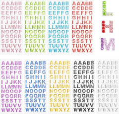 495 Pieces Glitter Alphabet Stickers, 9 Sheets 0.6″ A-Z Rhinestone Letter Sticke