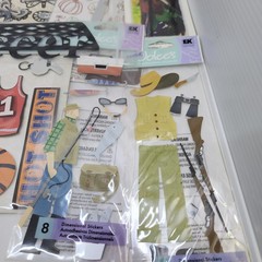 Lot Of Assorted Scrapbook Crafts Embellishments Stickers Family School Sports