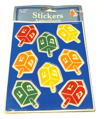 VTG AMSCAN Hanukkah Holiday Stickers Decal Dreidel 45971 Taiwan 1 Sheet NOS NEW