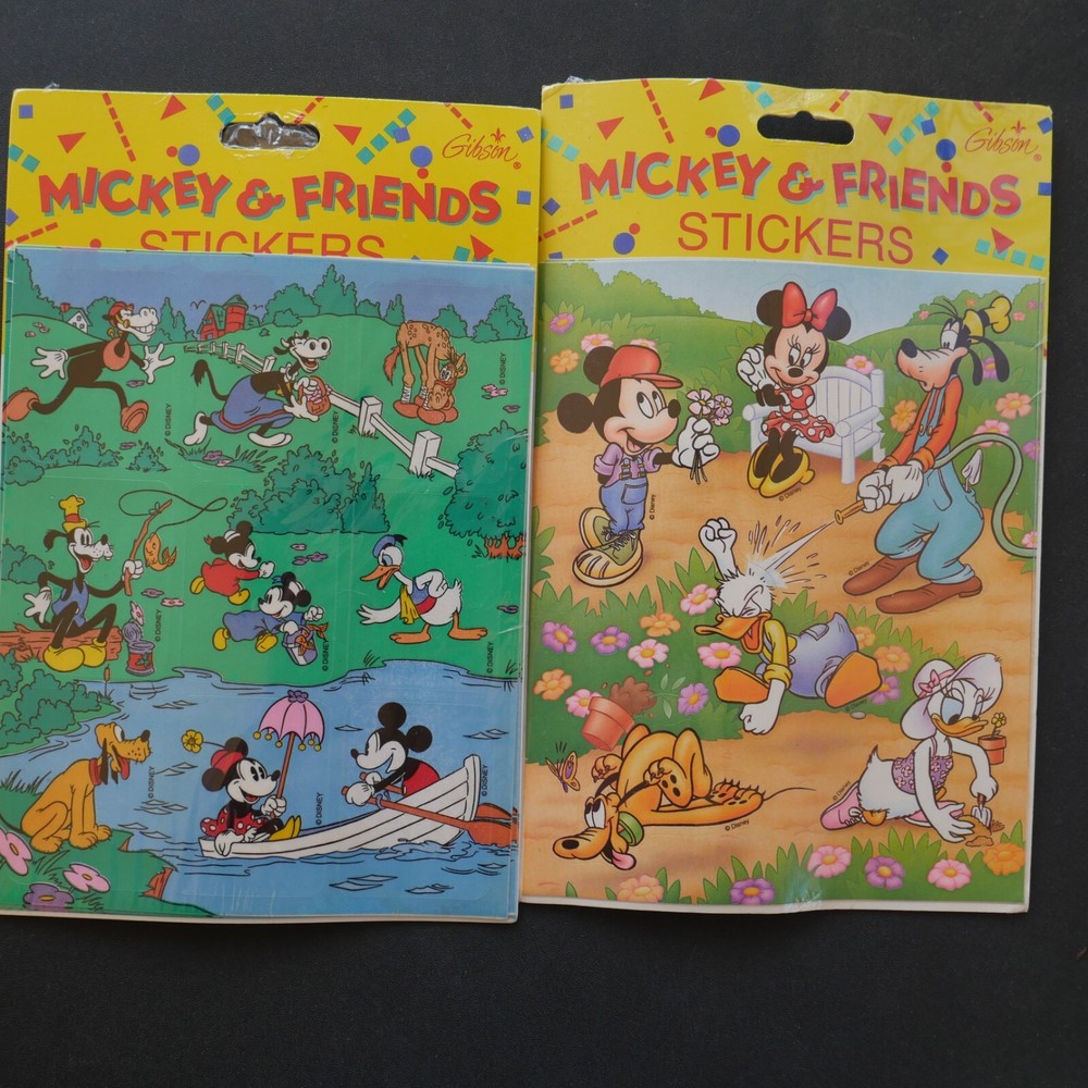 Vintage Mickey & Friends STICKERS 2 packs Gibson Horace Mickey Goofy Daisy