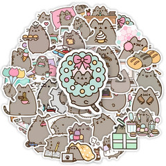 50pcs Cute Kawaii Chubby Cat Stickers Waterproof Decals for Kids DIY Gift