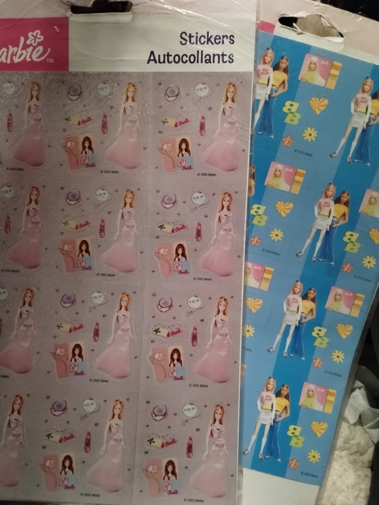2 sheets of 2005 barbie stickers 144 stickers