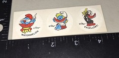 vintage Stickers,smurf Scratch N Sniff, WATERMELON strip Rare