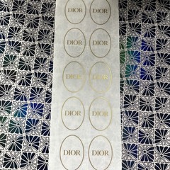 Dior Gold And Clear stickers 10 In One Sheet.