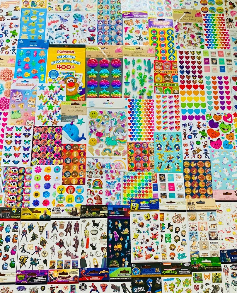 500 STICKER CARTOON THEME, FROZEN Mickey Mouse LION KING BARBIE Harry Potter+